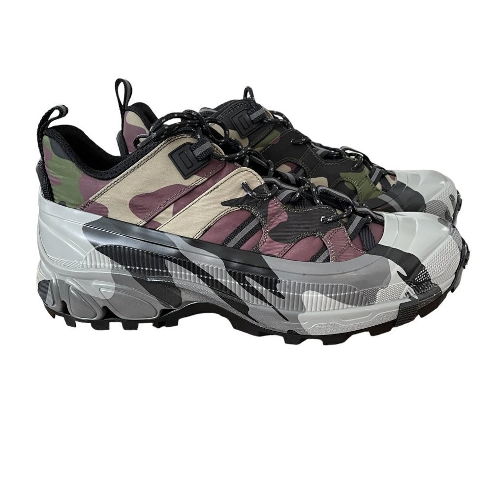 Burberry 8042185 Arthur M Story‎ Mangrove Green Camo Mens Sneakers, 44,